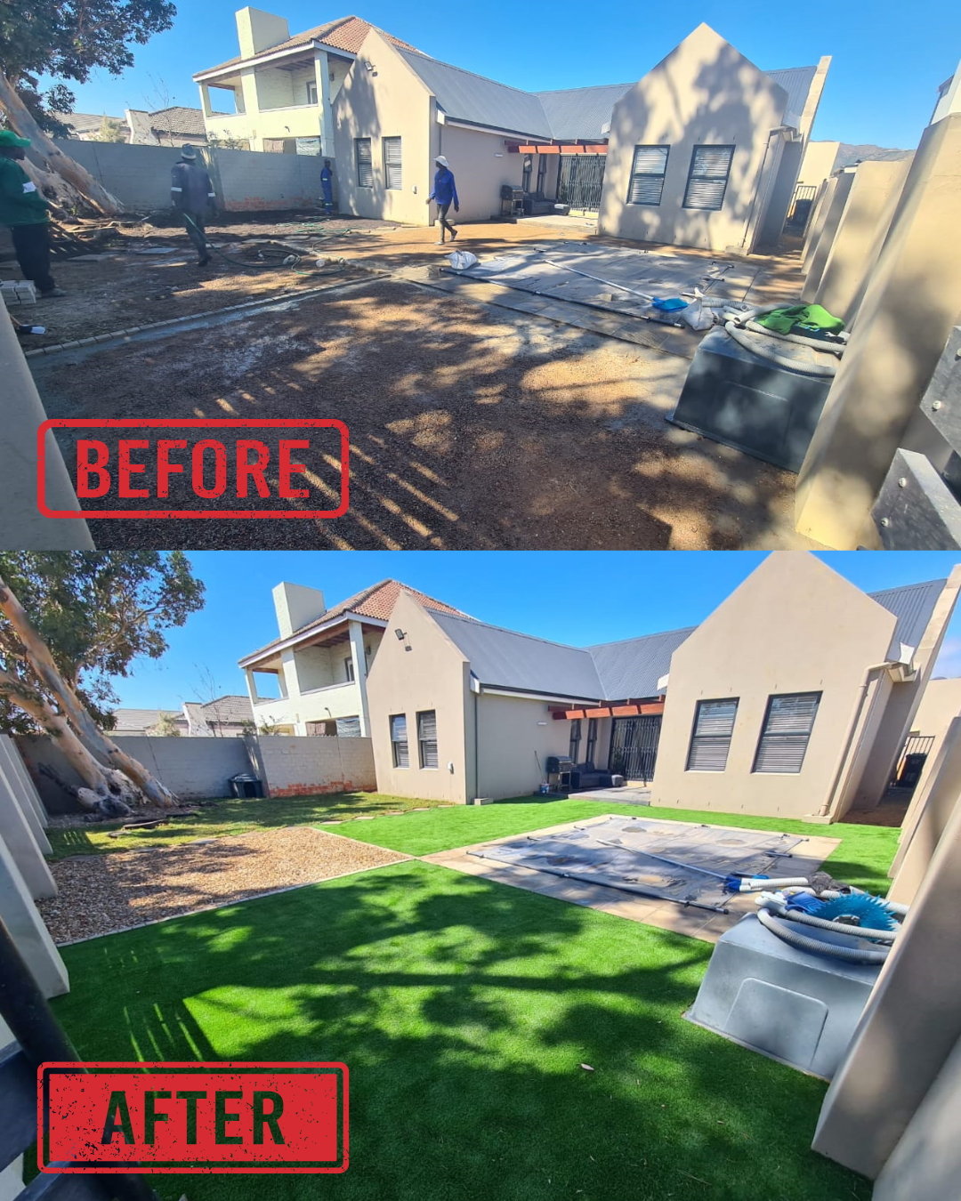 Before and After Landscaping in Capetown